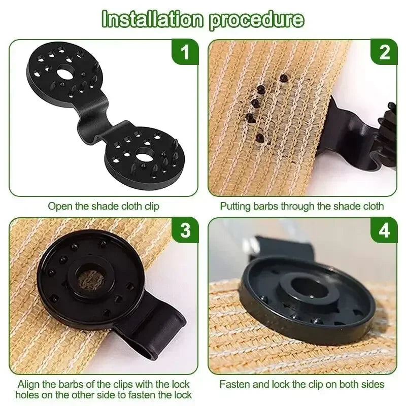 Plastic Shade Cloth Clips for Mesh Awnings & Shade Sails 50/100pc