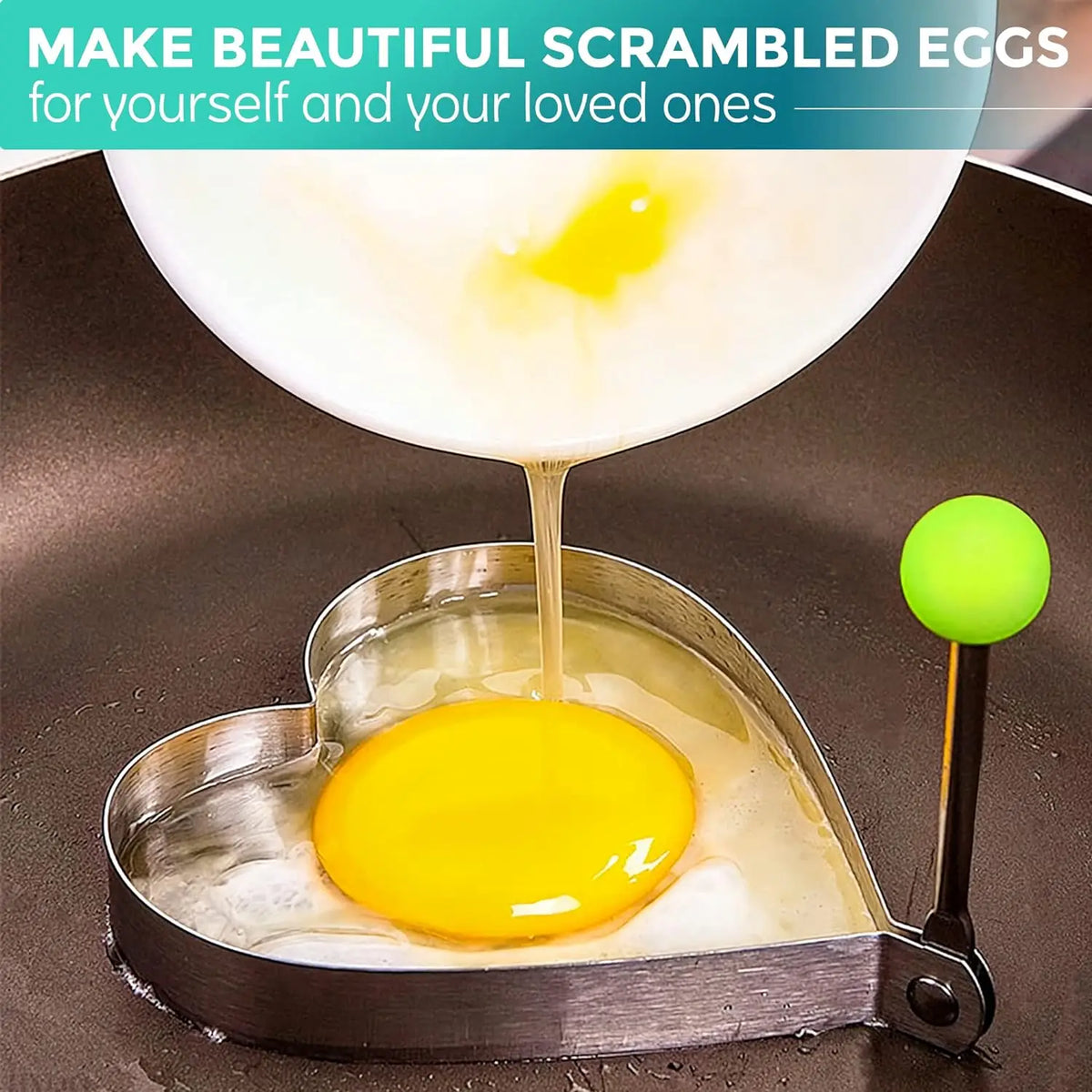 5-Piece Stainless Steel Egg & Pancake Ring Mold Set | Non-Stick