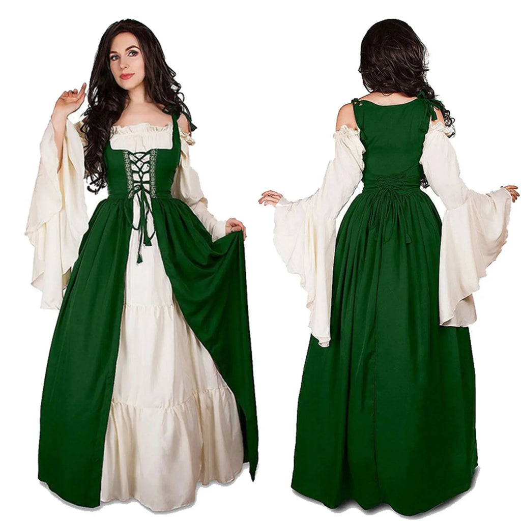 Women's Medieval Off-Shoulder Cosplay Party Dress | S–3XL