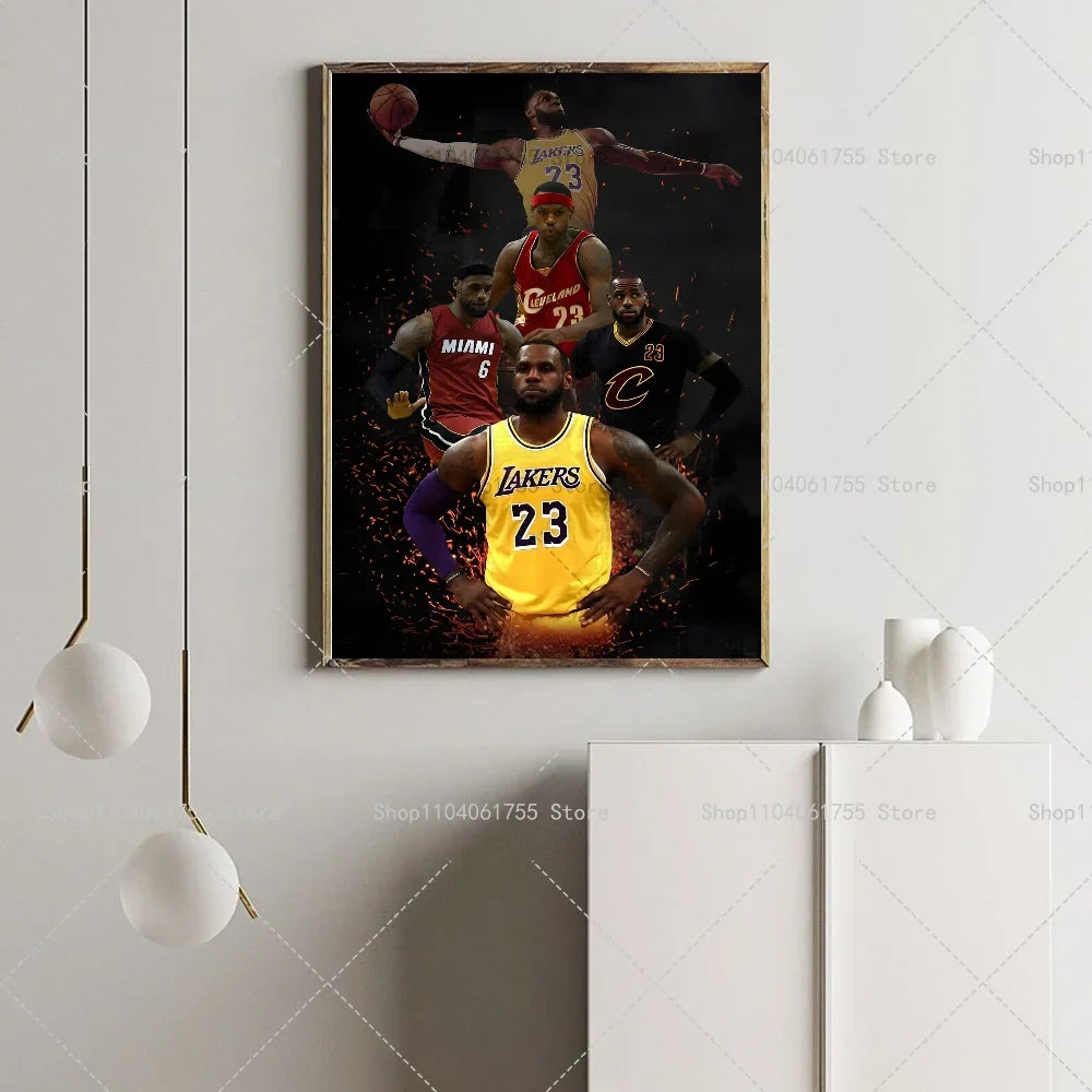 Basketball Star Wall Poster – Self-Adhesive Waterproof Sticker