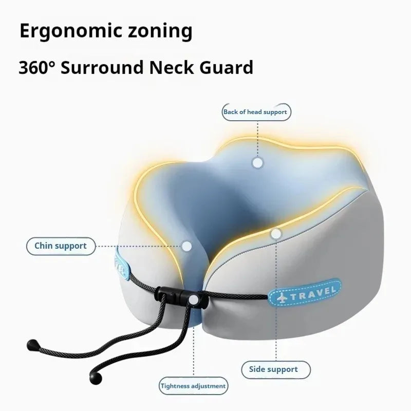 Memory Foam U-Shape Travel Neck Pillow – Airplane & Office