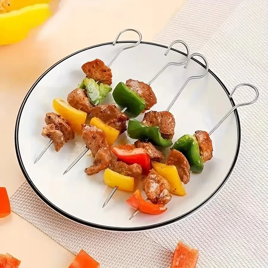 7.87" Air Fryer Square Grill Rack with 4 BBQ Skewers