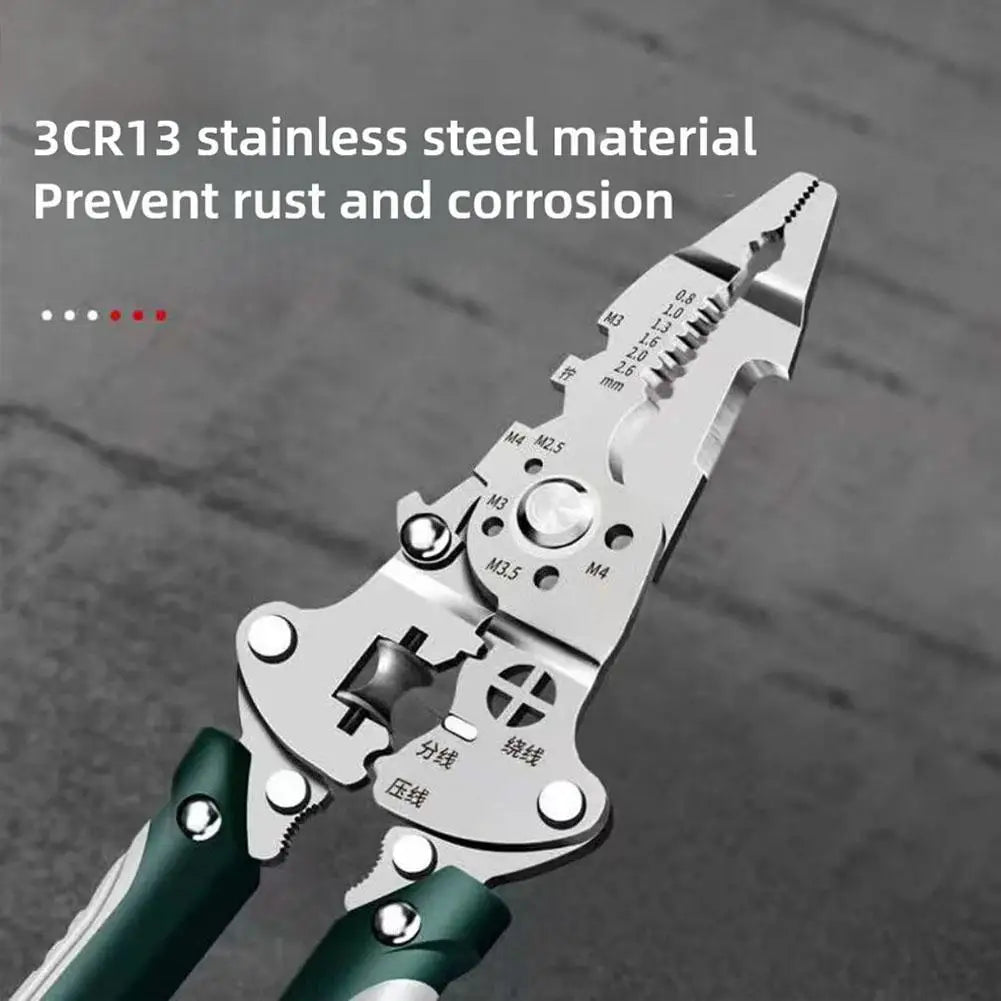 Foldable Wire Stripper Pliers – Strip, Crimp & Twist Tool