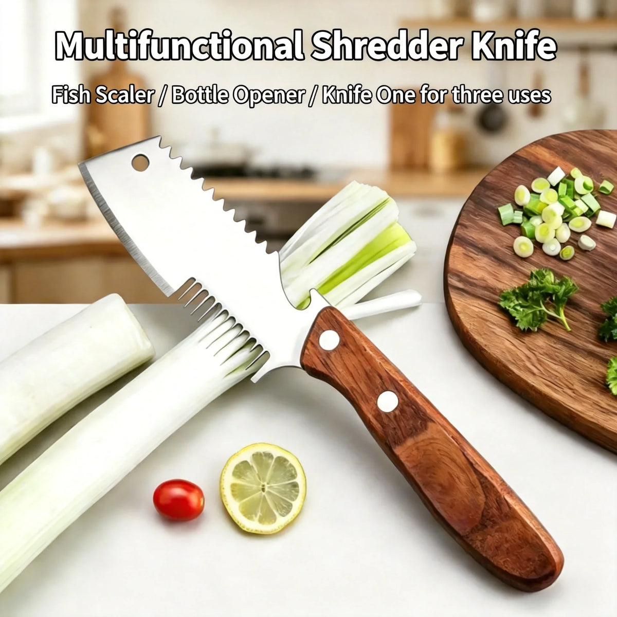 Stainless Steel Vegetable Peeler & Bottle Opener – Wood Handle