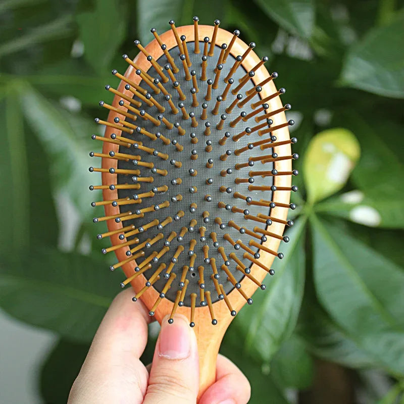 Anti-Static Wooden Air Cushion Hairbrush – Detangle & Style