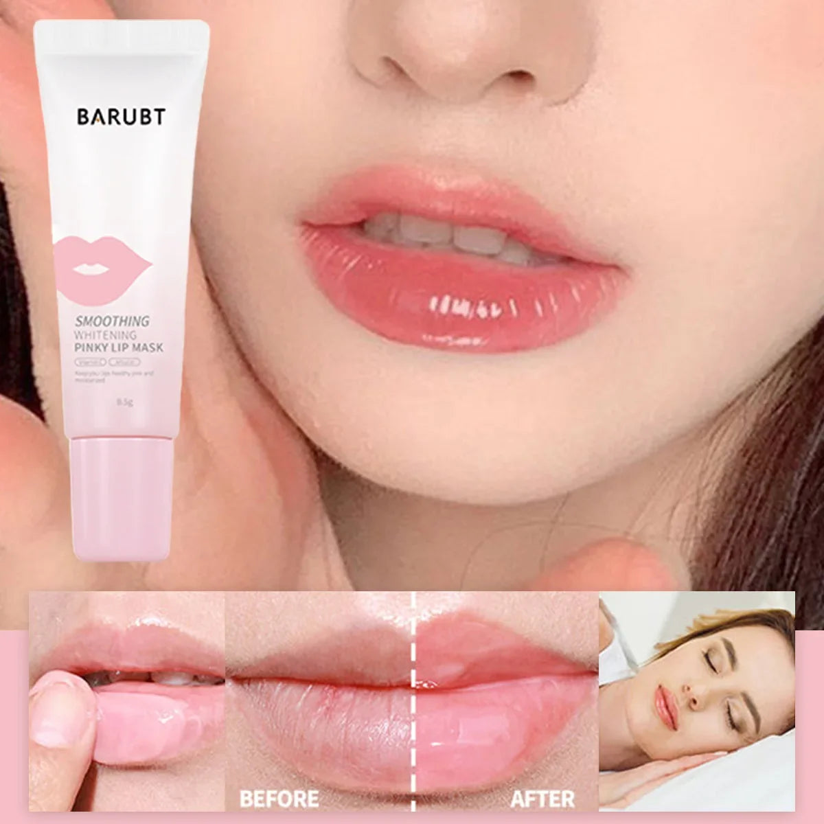 Lip Brightening Overnight Balm – Exfoliate, Moisturize 8.5g