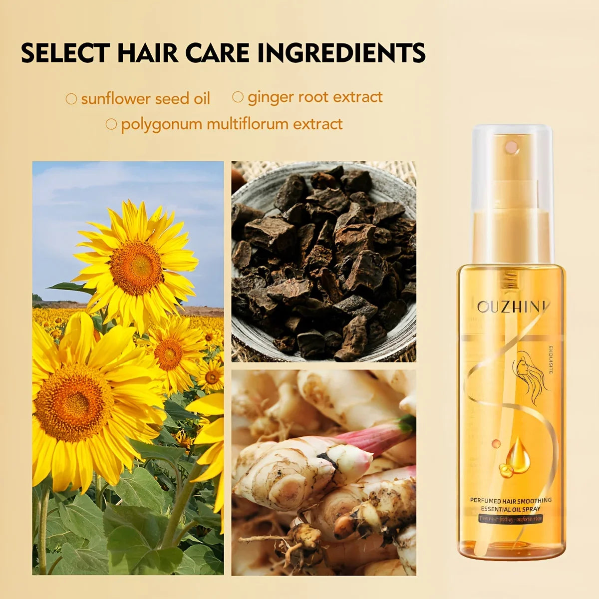 Fragrance Hair Oil Spray – Anti-Frizz & Moisturizing Conditioner