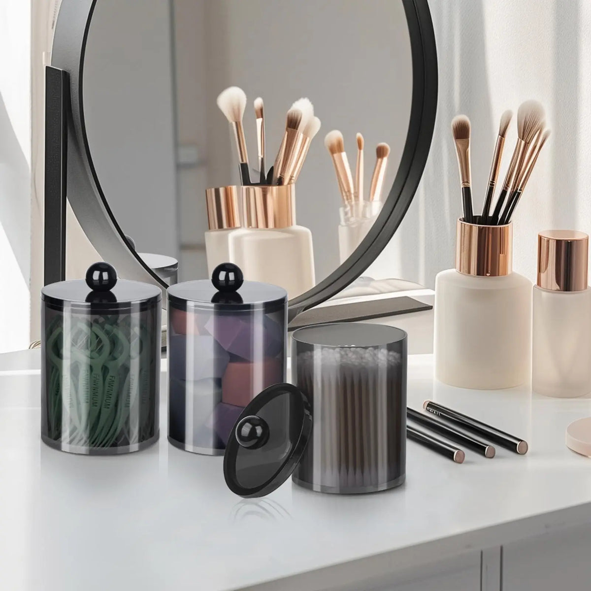 Qtip Holder- Holder Dispenser Bathroom Canister Storage Organization