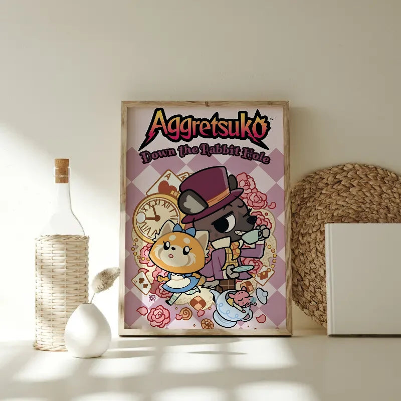 Aggretsuko Anime Rock Poster – Waterproof Self-Adhesive Wall Sticker