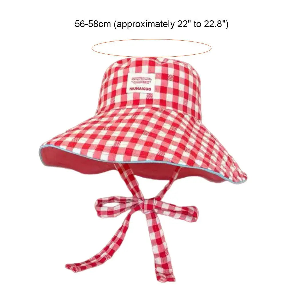 Women Summer UV Protection Wide Brim Sun Hats Chin Strap Cute Pastel
