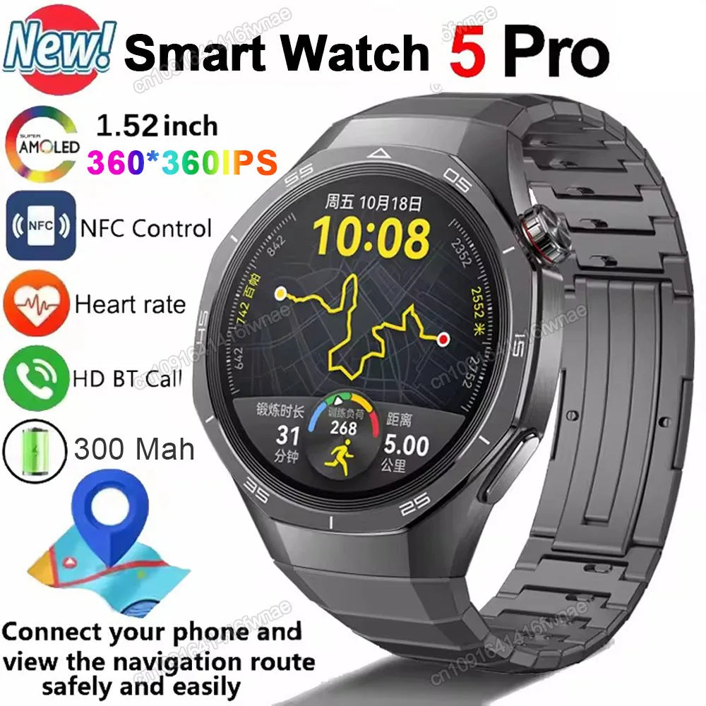 Men's GPS Smartwatch – Bluetooth Calls, HD Display & Health Tracker