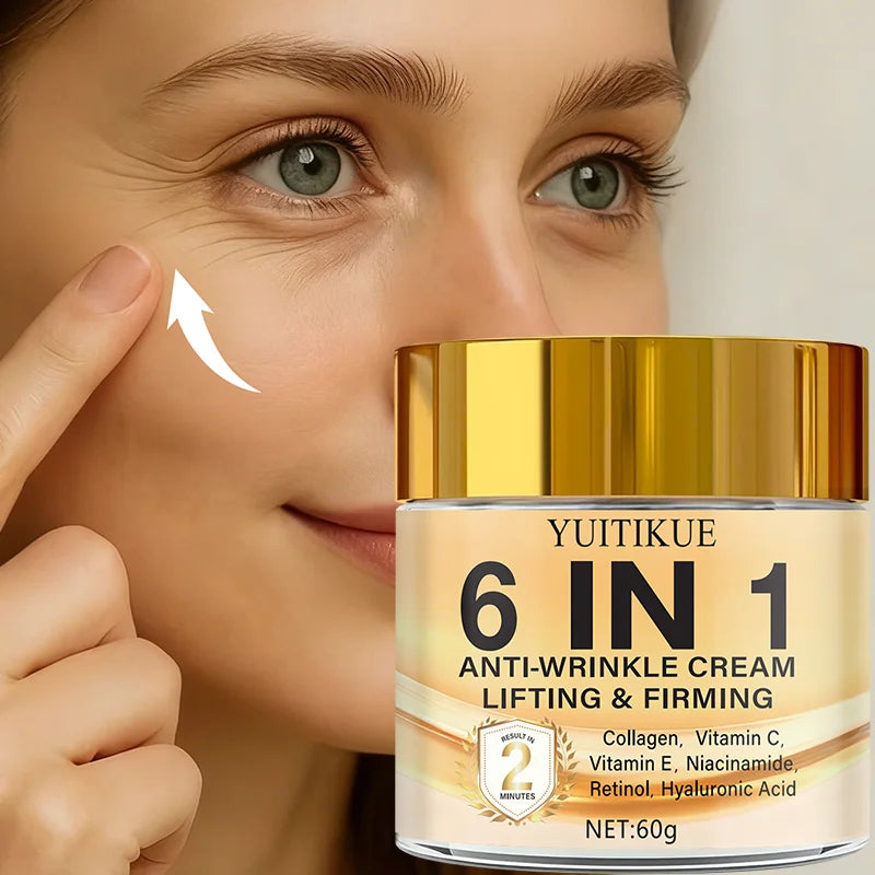 YUITIKUE 6-in-1 Anti-Wrinkle Face Cream | Retinol & Hyaluronic Acid
