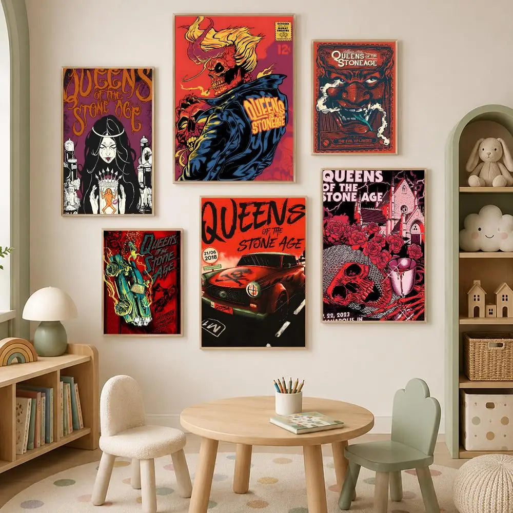 Queens of the Stone Age Wall Poster – HD Self-Stick Waterproof
