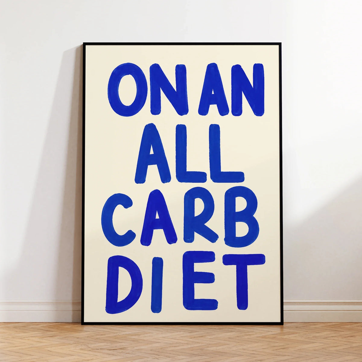 "All Carb Diet" Funny Quote Canvas Wall Art Print | Home Decor