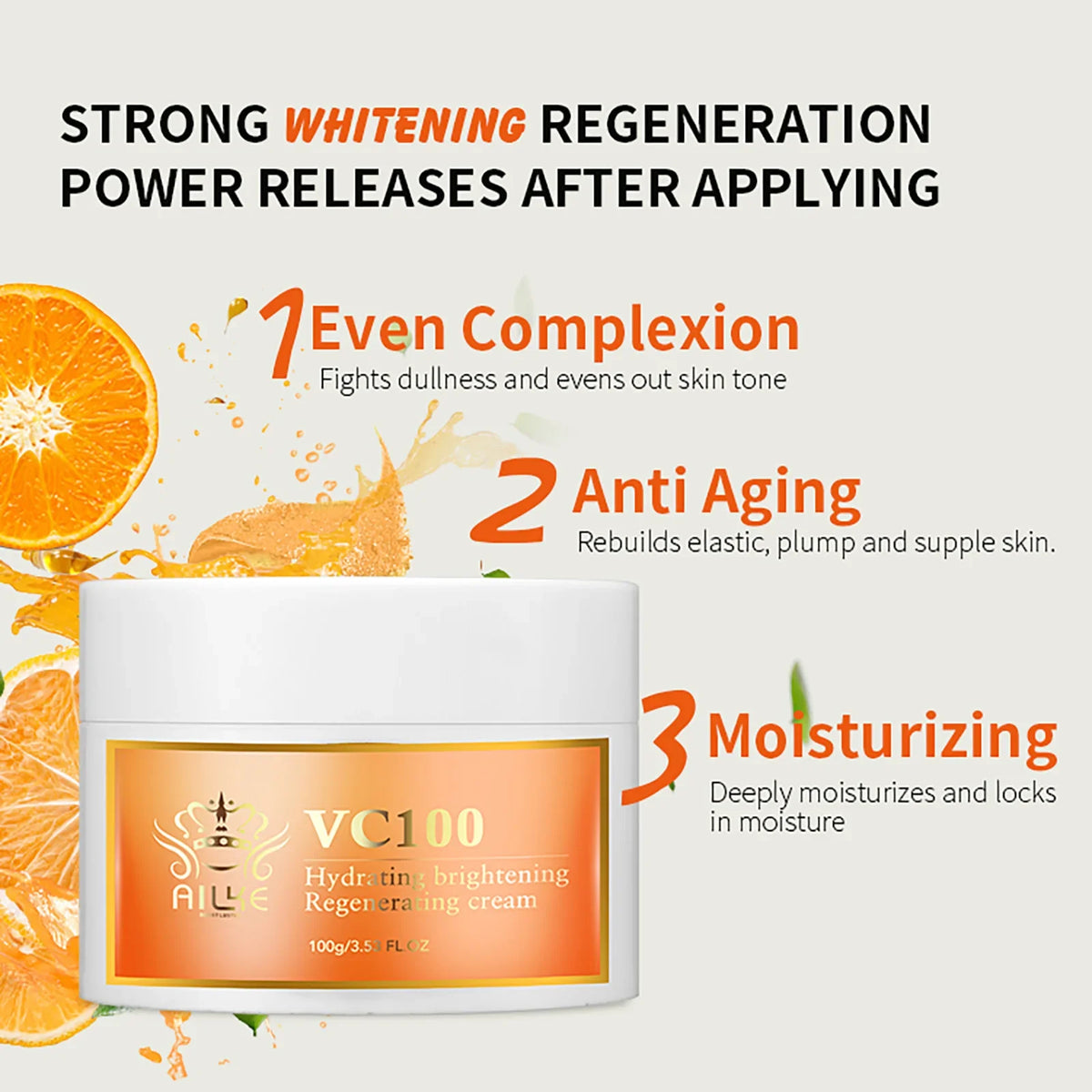 AILKE Vitamin C Face Cream – Brightening Firming Moisturizer 100ml