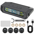Solar TPMS Car Tire Pressure Monitor – 4 External Sensors