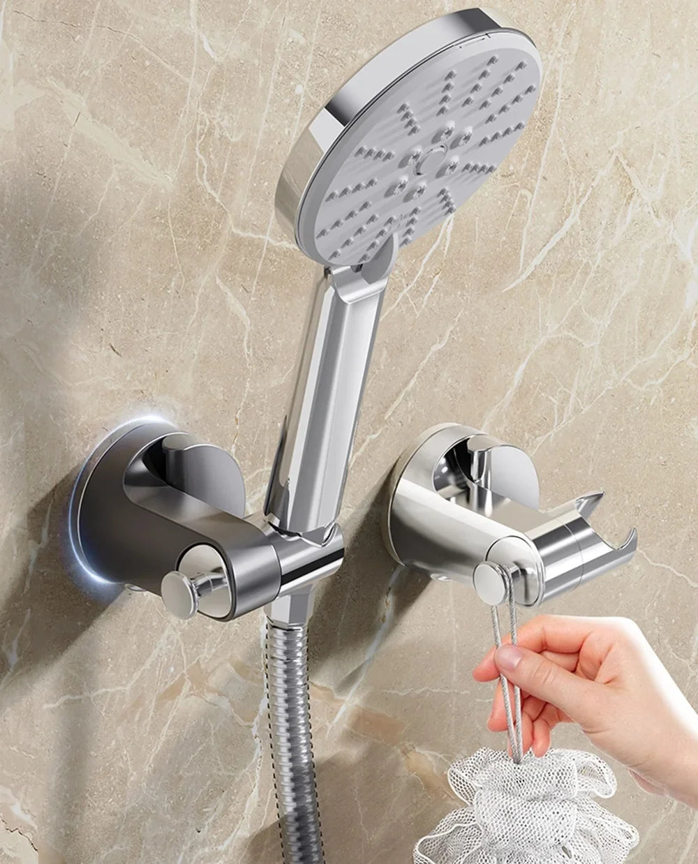 360° Adjustable Shower Head Holder | Suction Cup Bracket