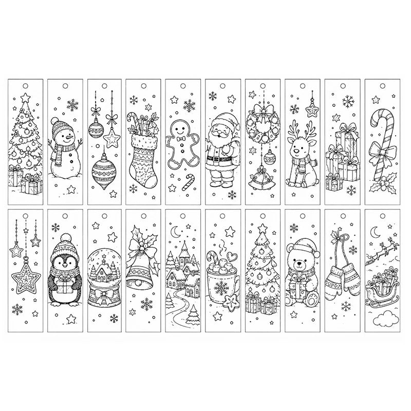 Christmas Coloring Bookmarks – Festive DIY Art Page Markers