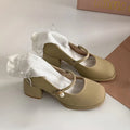 Women's Mary Jane Block Heel Pumps – Square Toe Dress Shoes