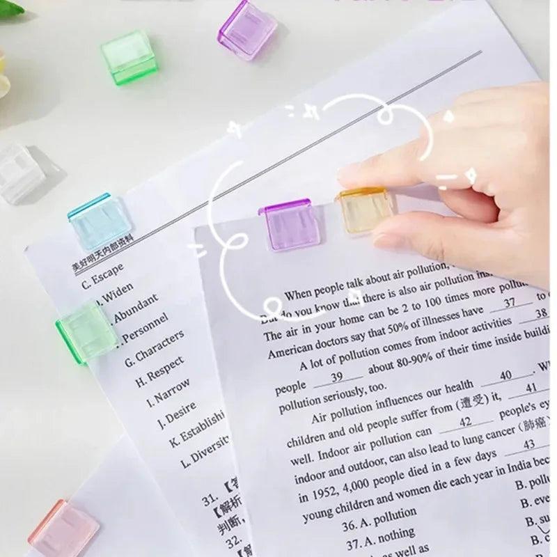Candy Push Clip Paper Clips 10-30PCS | Transparent Bookmark