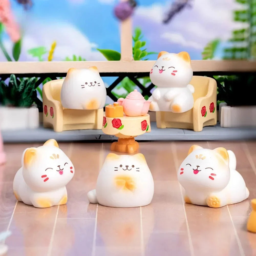 Mini Cats Ornament Fairy Garden Kitten Statue Kids Children Baby Room