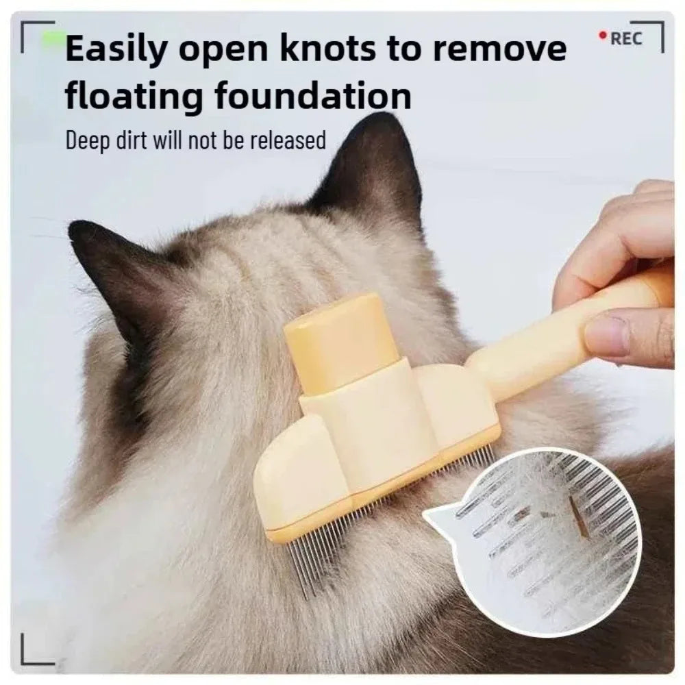 Self-Cleaning Steel Dog Comb – Detangling & Hair Removal Tool