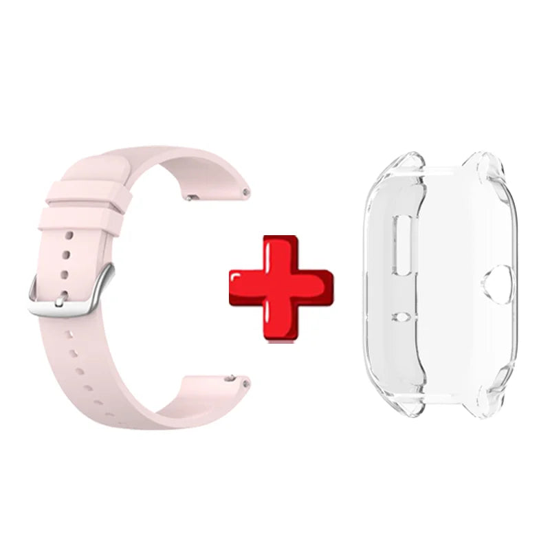 Amazfit GTS4 Silicone Sport Band & Clear TPU Case – 2-in-1