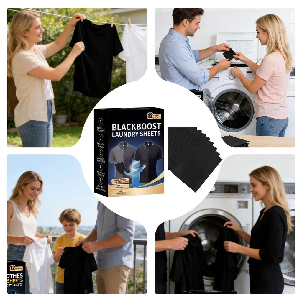 Black Fabric Dye Laundry Sheets – 12 Pcs Darkening Textile Dye