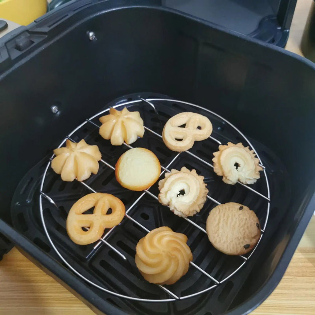 Stainless Steel Round Cooking Rack – Oven & Air Fryer 6/7/8 Inch