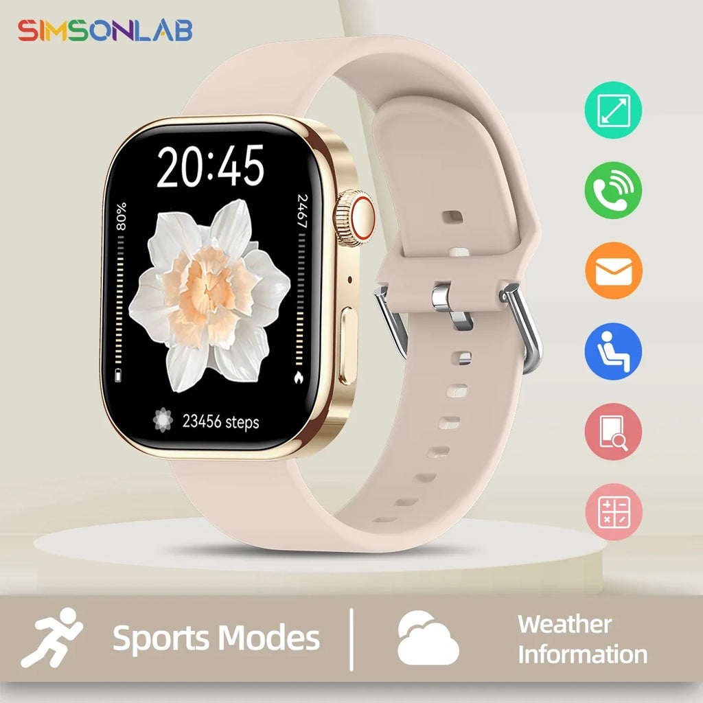 SIMSONLAB 2.01" Smart Watch – Bluetooth Call & Fitness Tracker