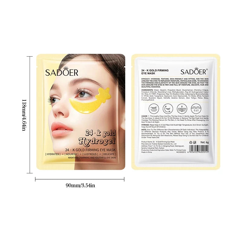 SADOER 24K Gold Collagen Eye Mask – Dark Circles & Anti-Aging