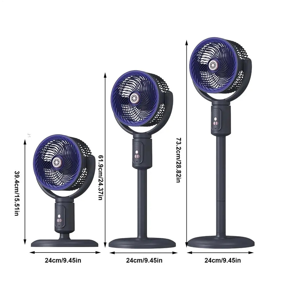 Oscillating Tower Fan 5-Speed Type-C Rechargeable Adjustable Height