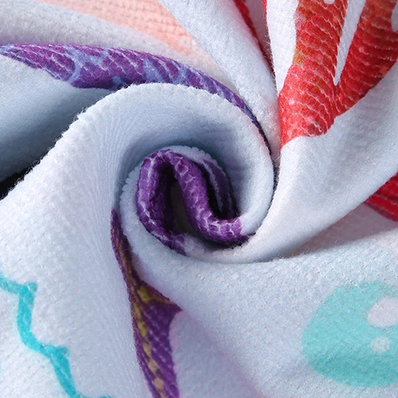 Kids Quick-Dry Beach Towel Robe | Cartoon Poncho Ages 7–13