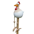 Funny Big-Eyed Chicken Garden Stake | Resin Hen Sculpture