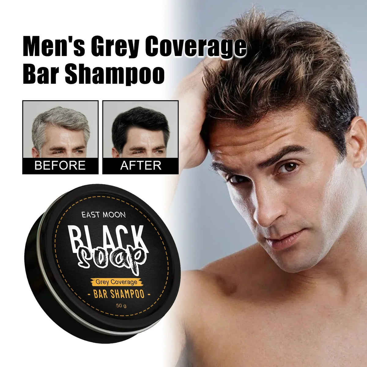 East Moon He Shou Wu Hair Darkening Shampoo Bar | Gray Hair