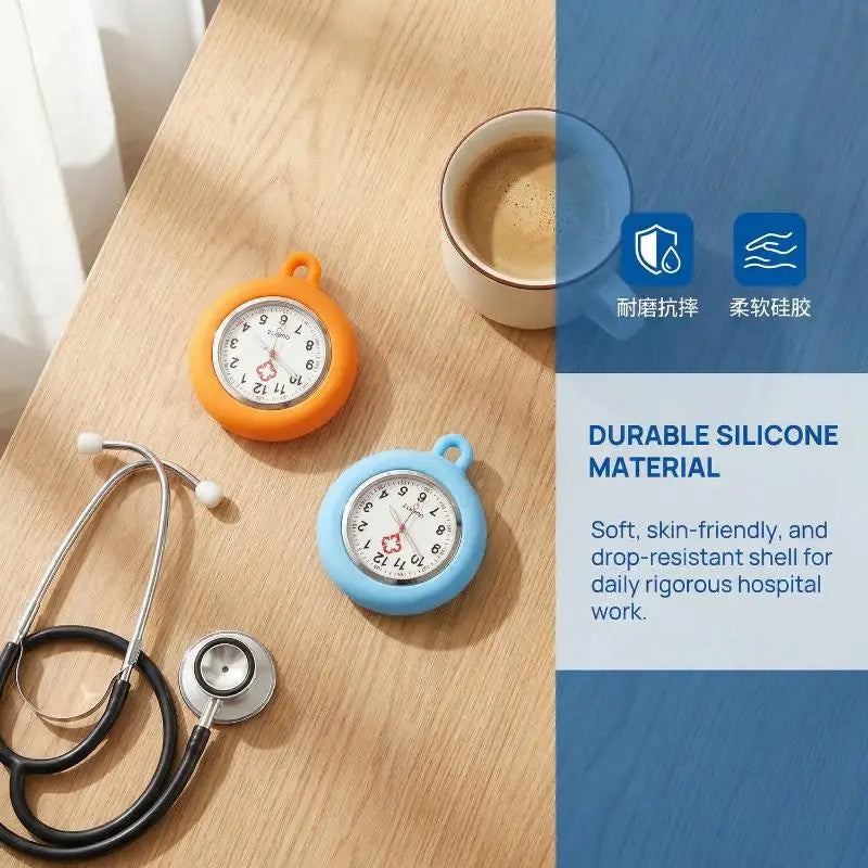 Silicone Nurse Fob Watch – Colourful Lapel Clip Pocket Watch