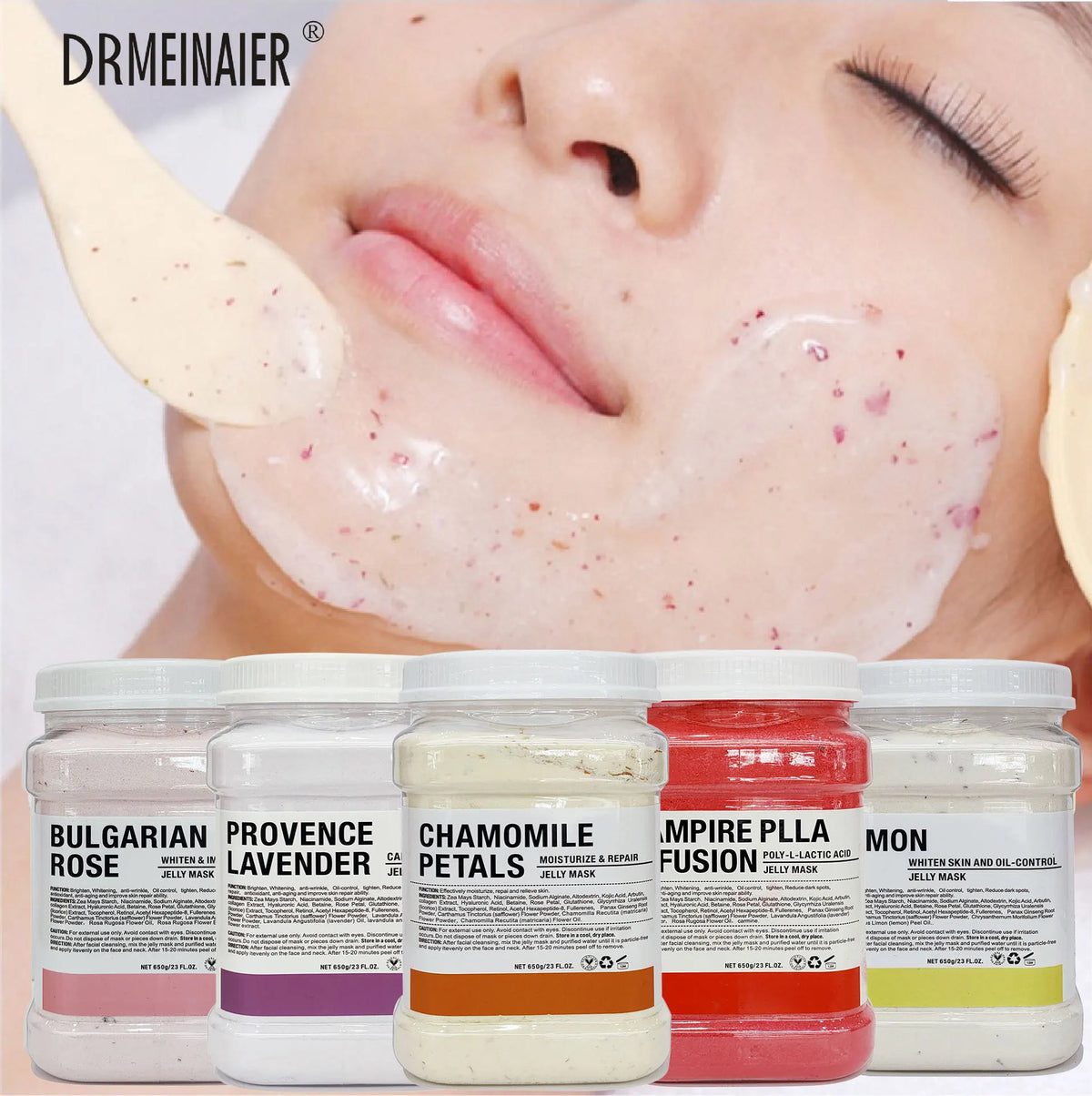Gold Jelly Peel-Off Mask Powder 650g – Vitamin C & Hyaluronic Acid