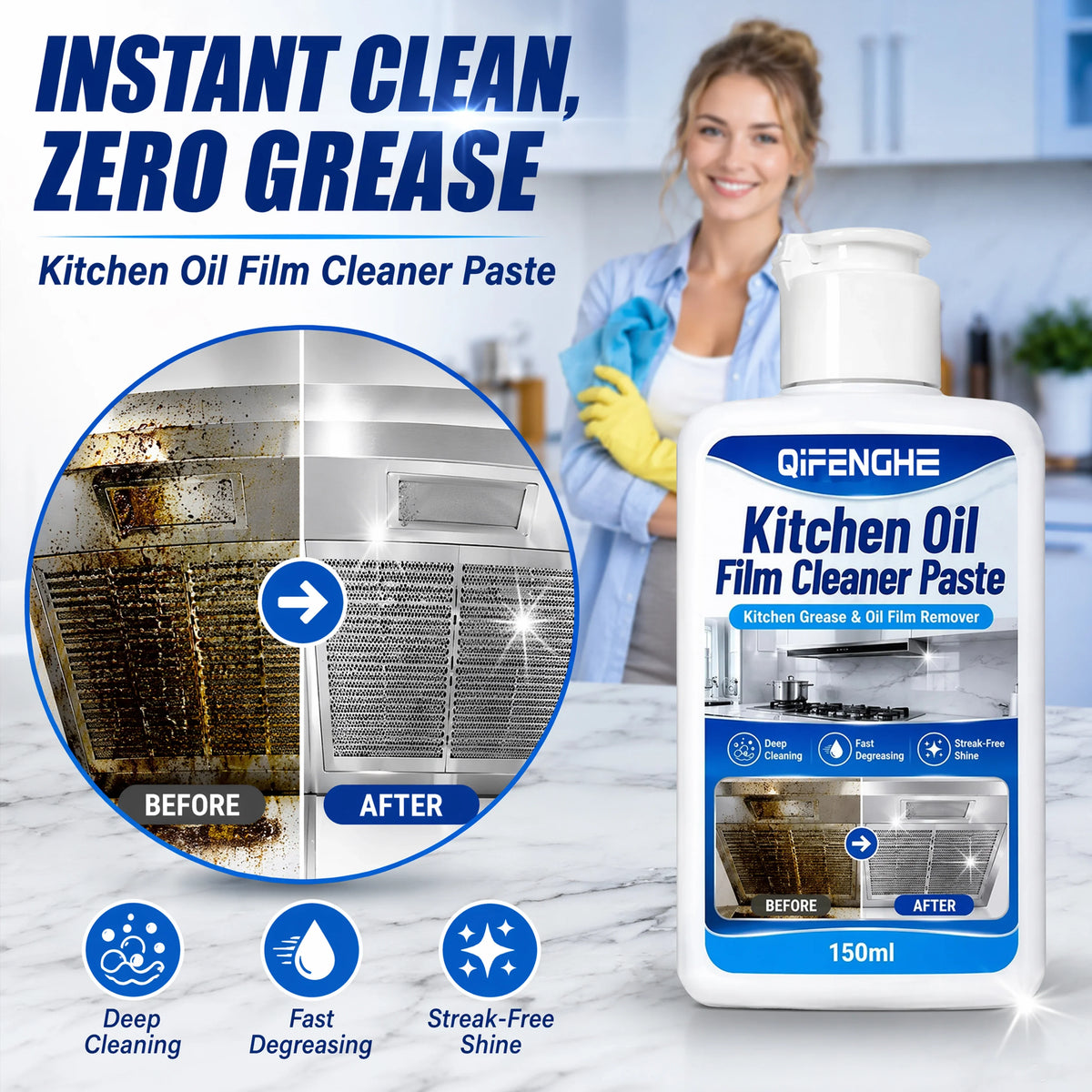 Kitchen Degreaser Paste 150ml – Heavy Duty Grease Remover