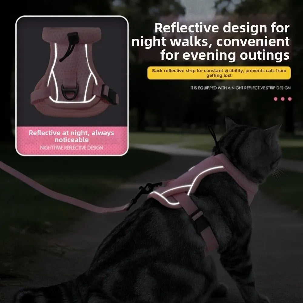Reflective Cat Harness Vest – Adjustable & Escape-Proof