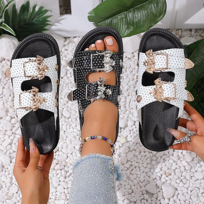 Women's Open Toe Buckle Strap Hollow Out Summer Sandals