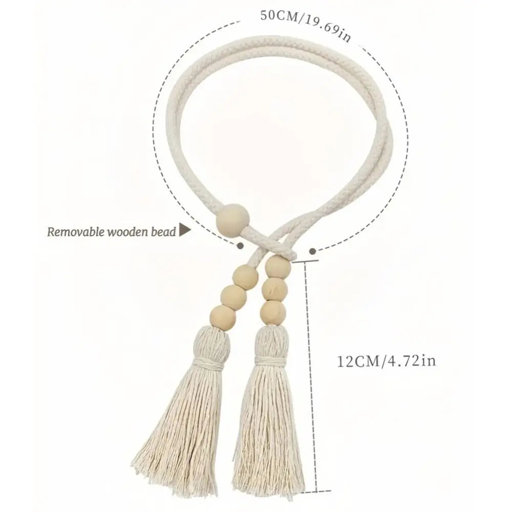Curtain Tiebacks Tassels Fixed Nordic Tying Rope Wooden Bead Simple