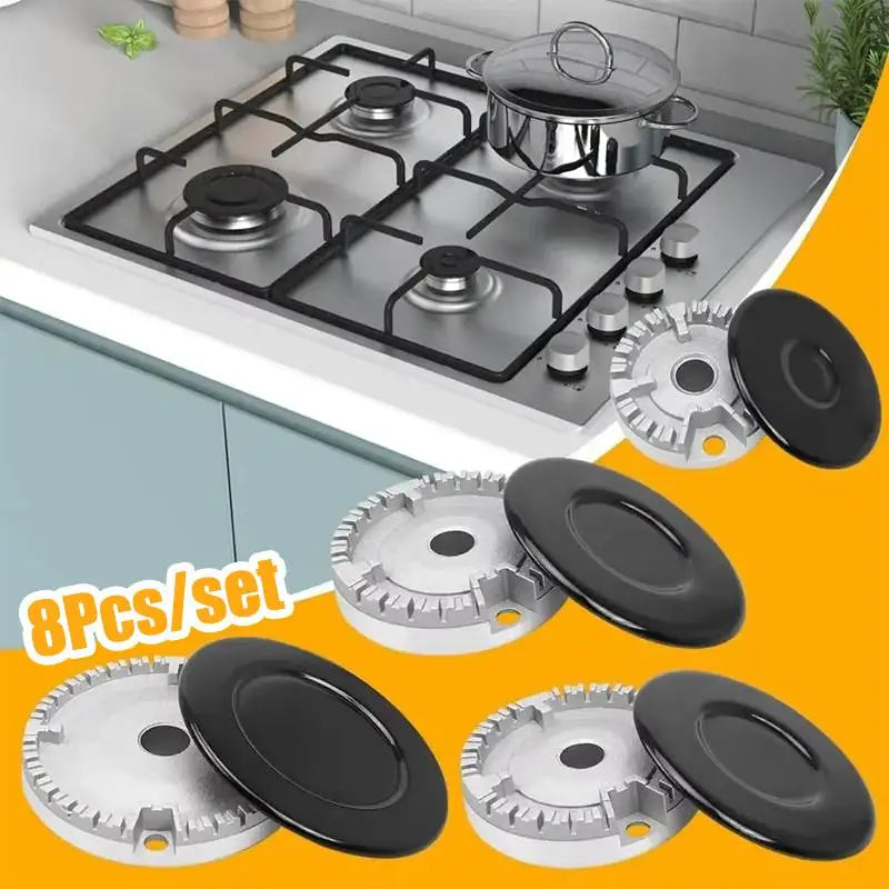 Durable 4 Gas Stove Burner Caps Upgraded Oven Hob Crown