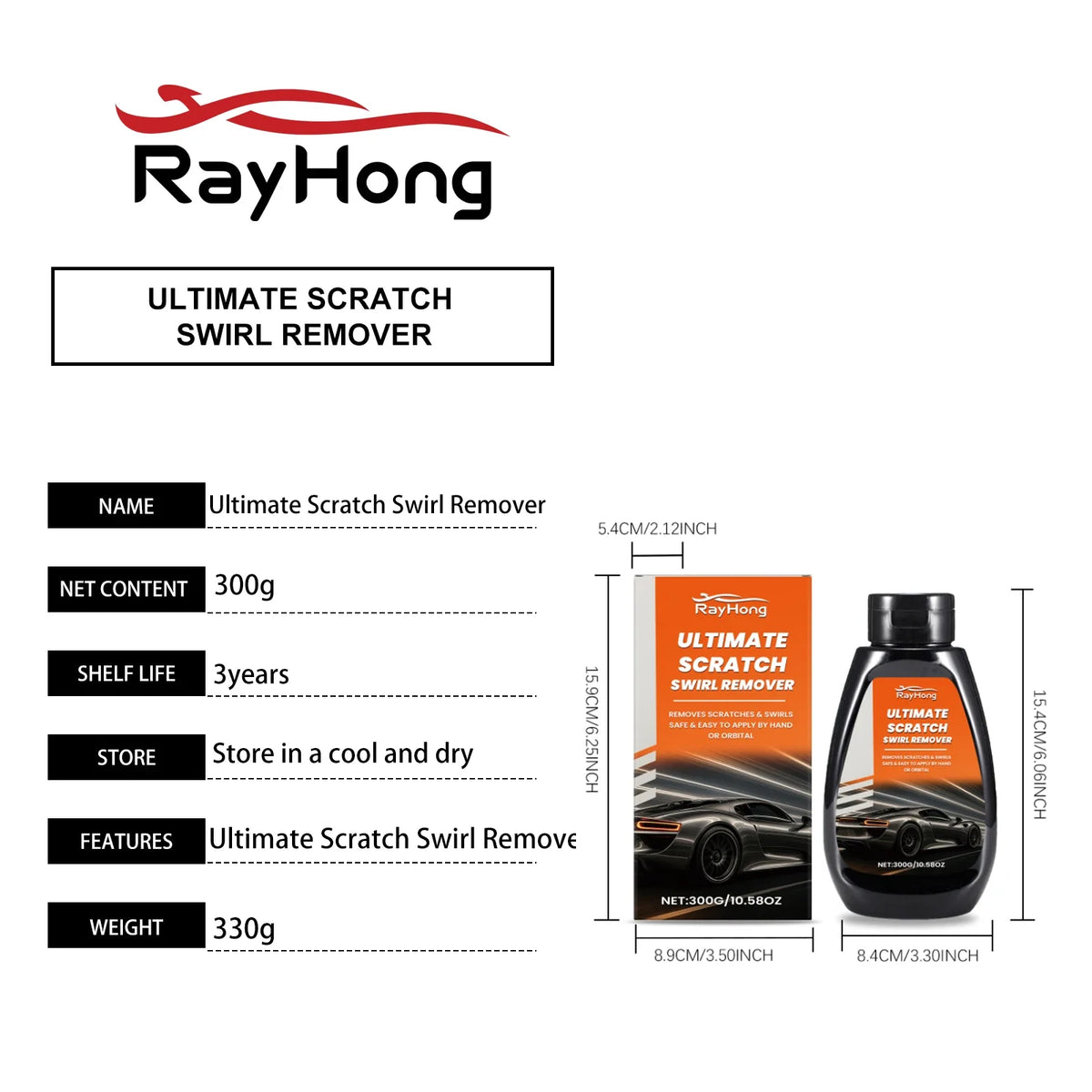 Rayhong Car Scratch Remover, Polish & Dust Removal Agent