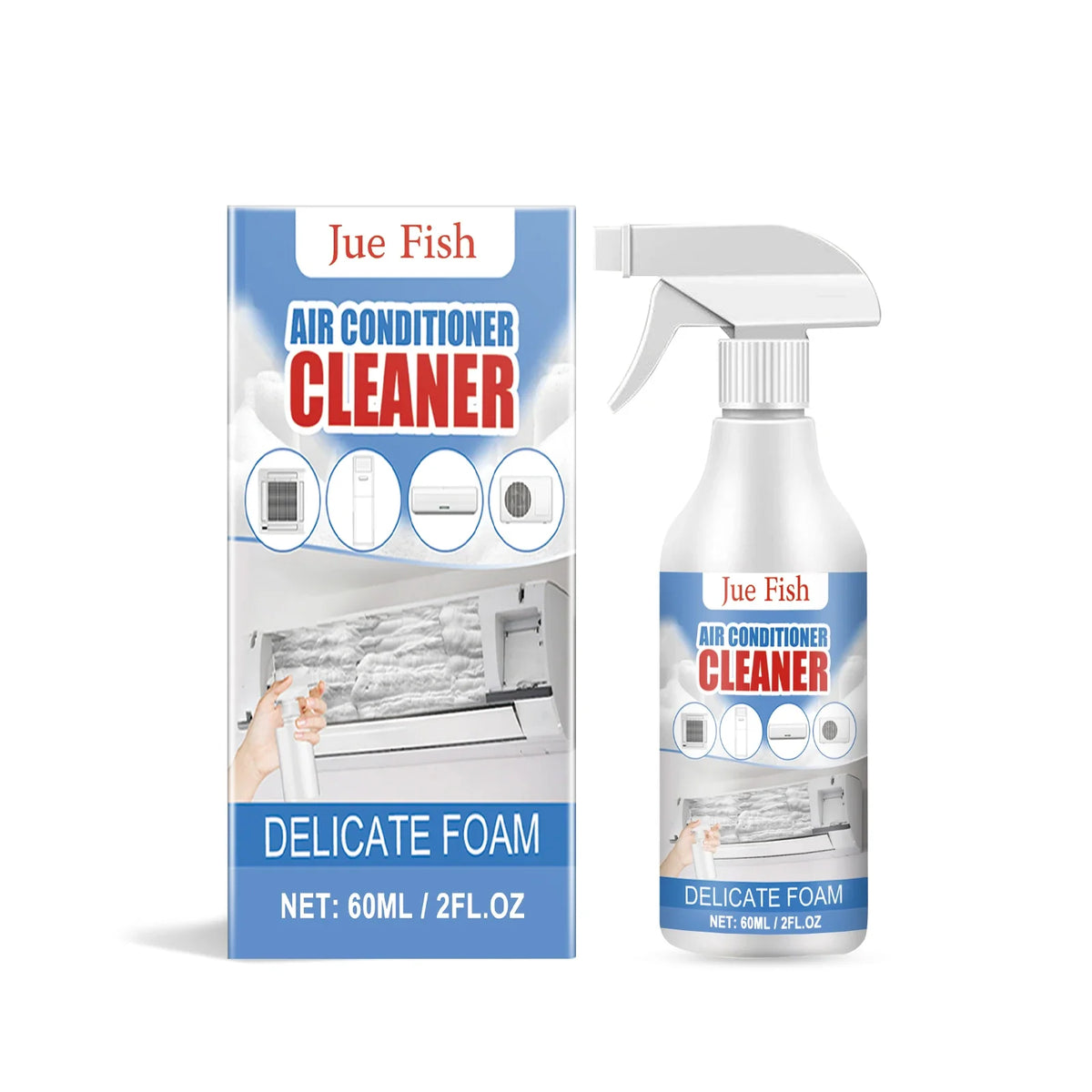 Jue-Fish AC Cleaner Spray | No-Dismantle Foam & Odor Remover