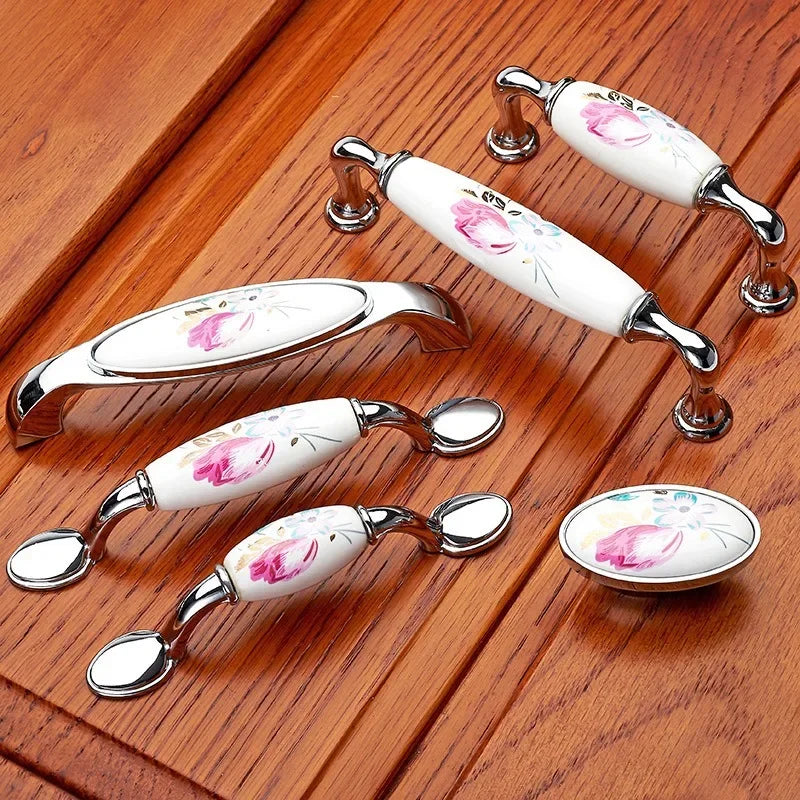 Tulip Ceramic Cabinet Handles & Knobs – Vintage Flower Drawer Pulls