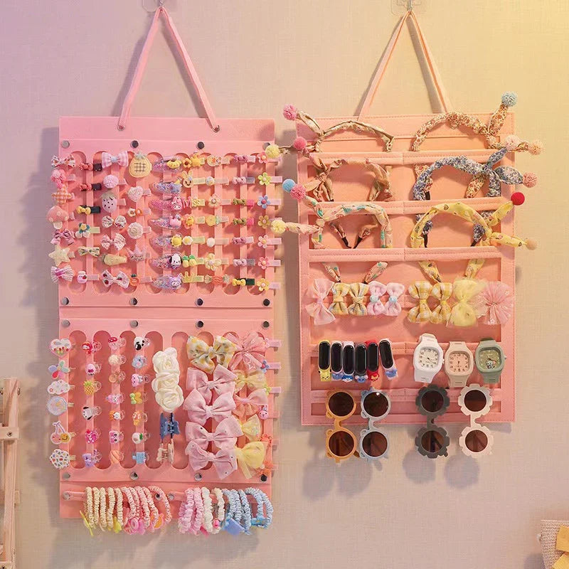 Hair Bow & Headband Wall Organizer – Girls Room Storage Bag