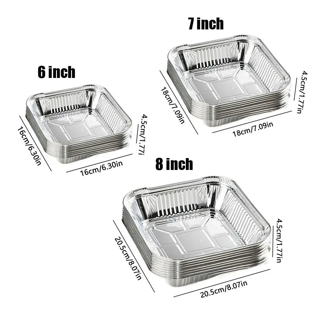 10-Pack Aluminum Foil Trays for Air Fryer, Oven & BBQ