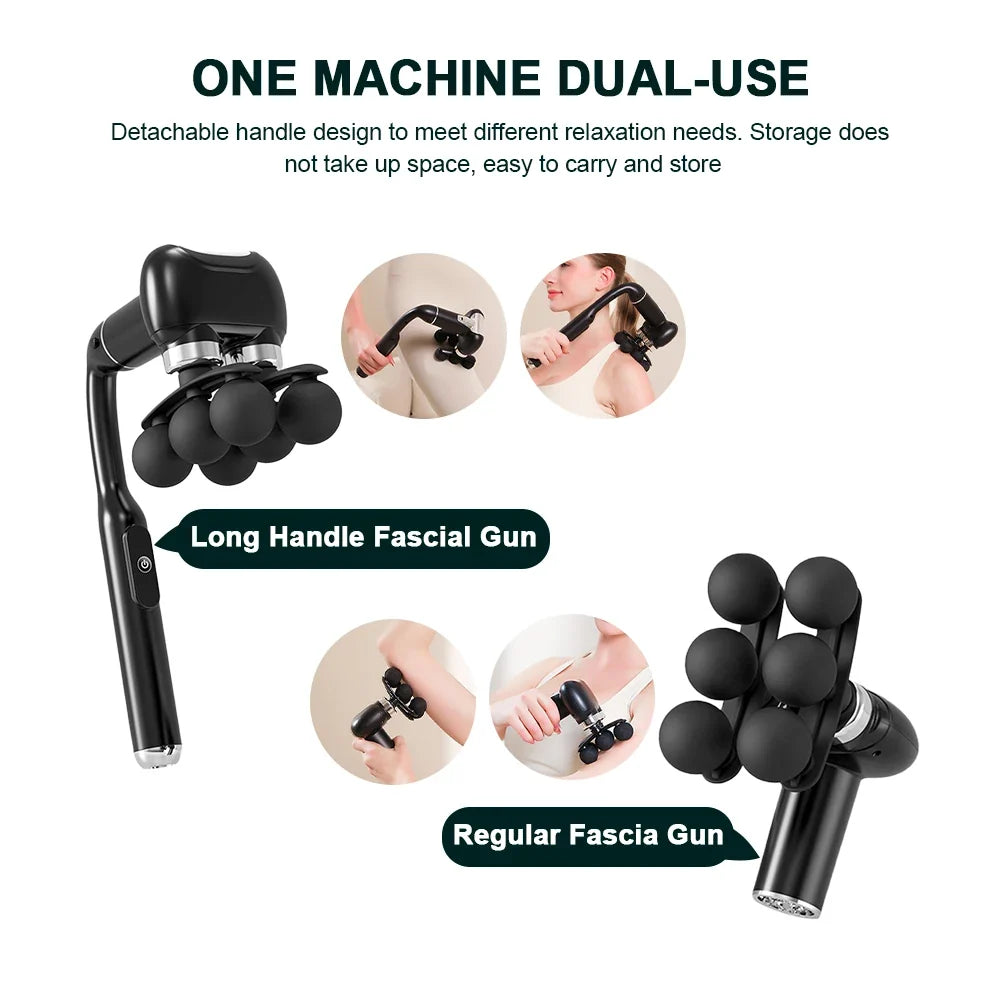 6-Head Handheld Fascia Massage Gun | 6-Speed 4000 RPM