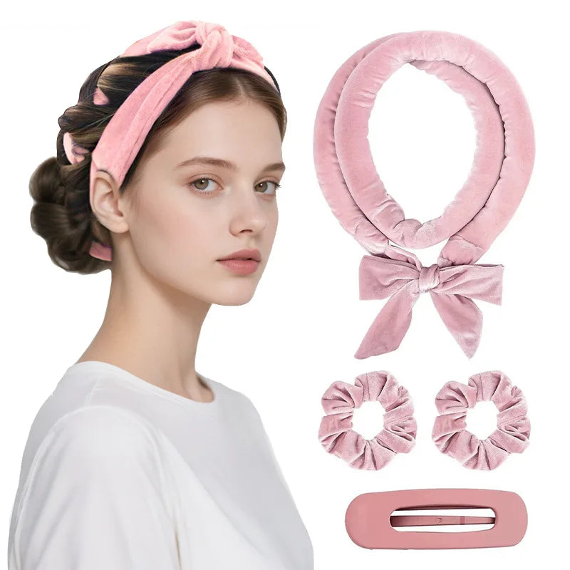No Heat Hair Rollers Heatless Curling Rod Headband Soft Curler Satin