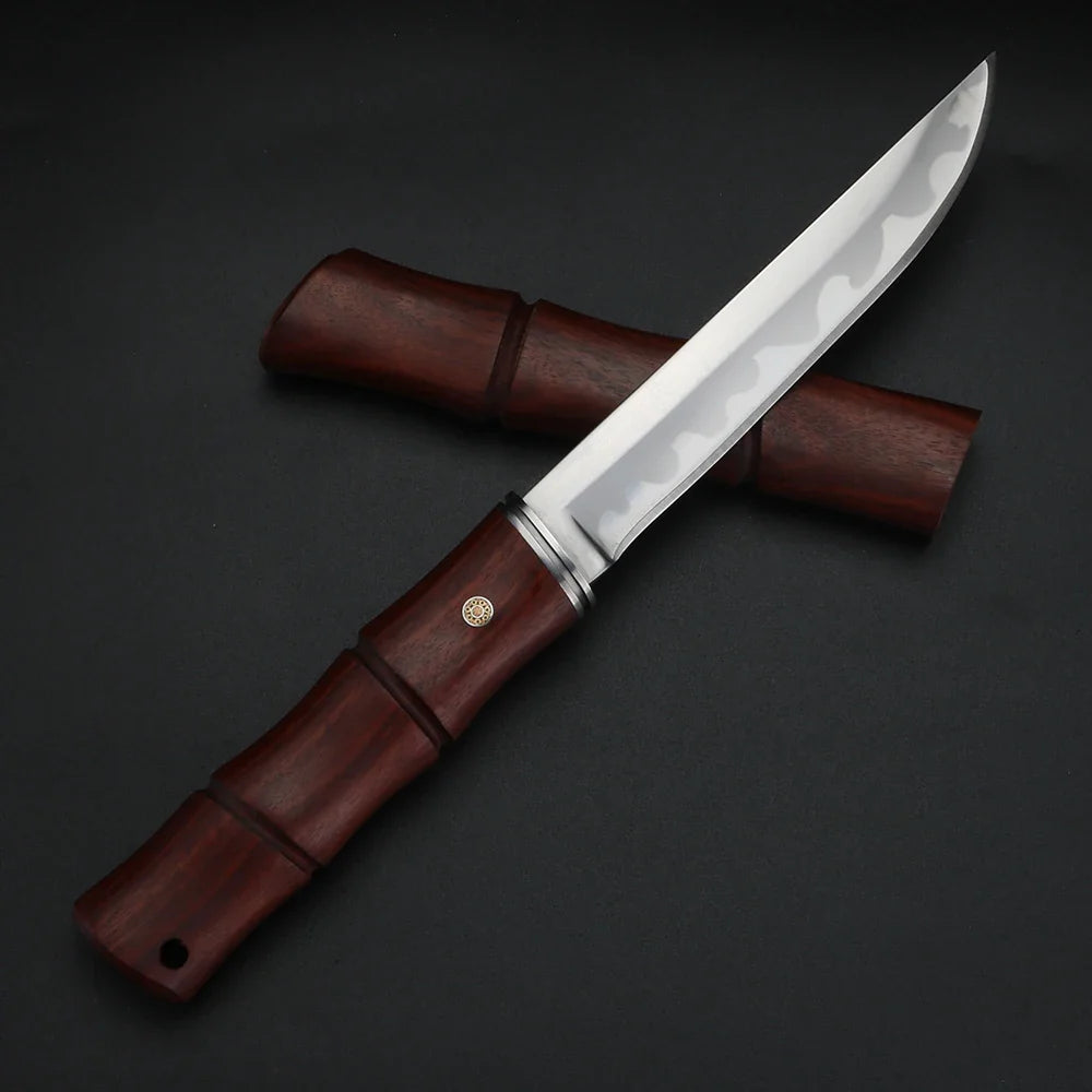 SKD-11 Carbon Steel Boning Knife – 62HRC Sharp Blade & Wood Sheath